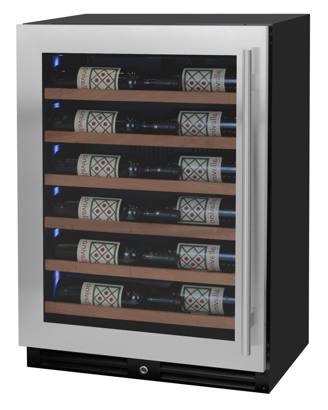 Reserva Series 27 Bottle Single Zone Stainless Steel Shallow Depth Built-in Wine Refrigerator - Left Hinge