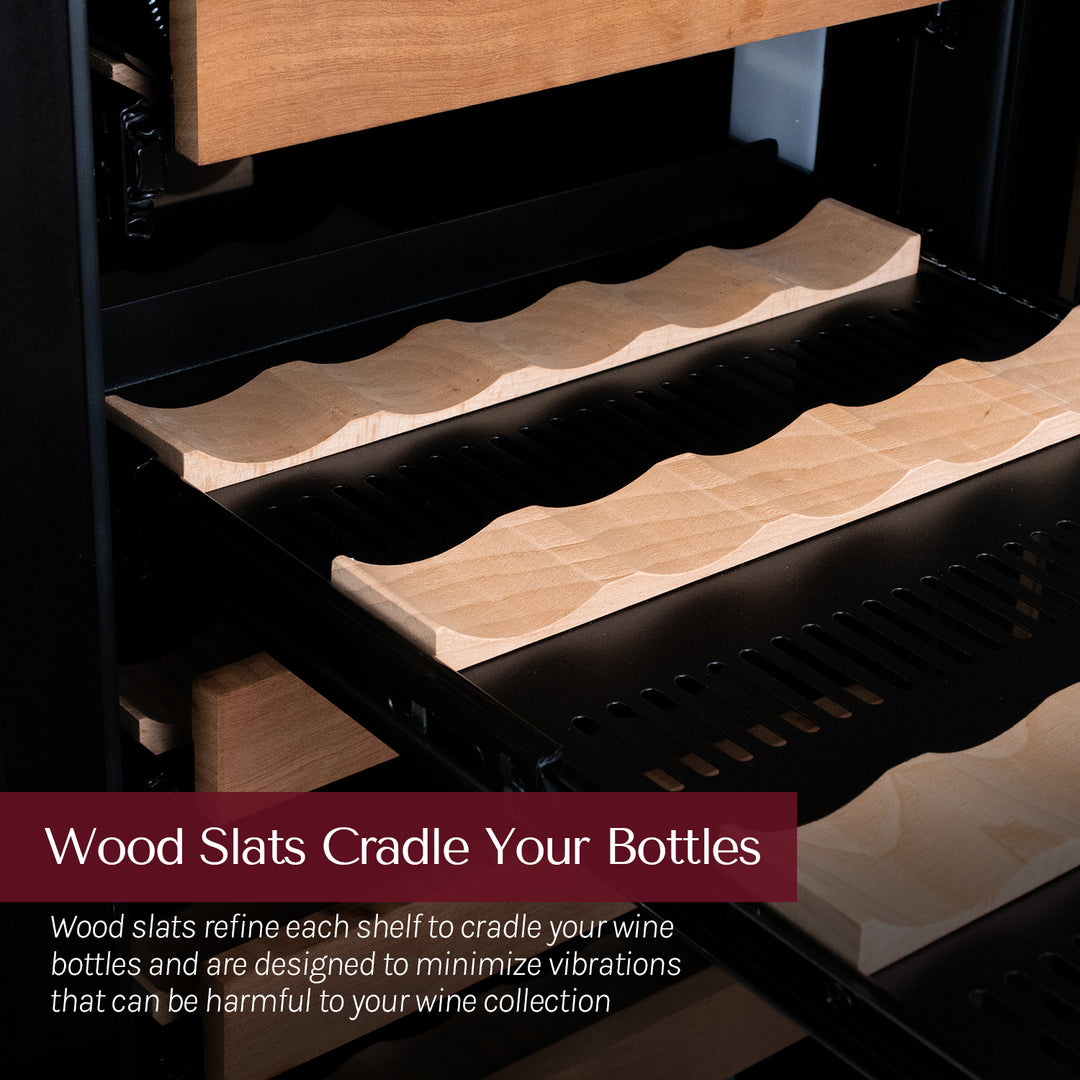 wood slats cradle your bottles
