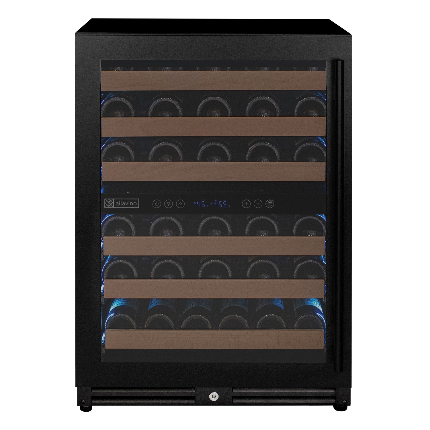 Allavino 51 Bottle Dual Zone Left Hinge Black Wine Cooler