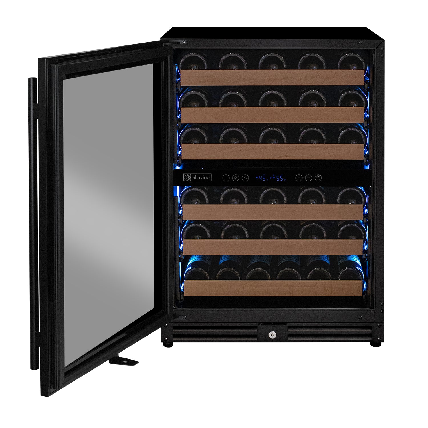 【ALLADINA】 Allavino 51 Bottle Dual Zone Left Hinge Black Wine Cooler