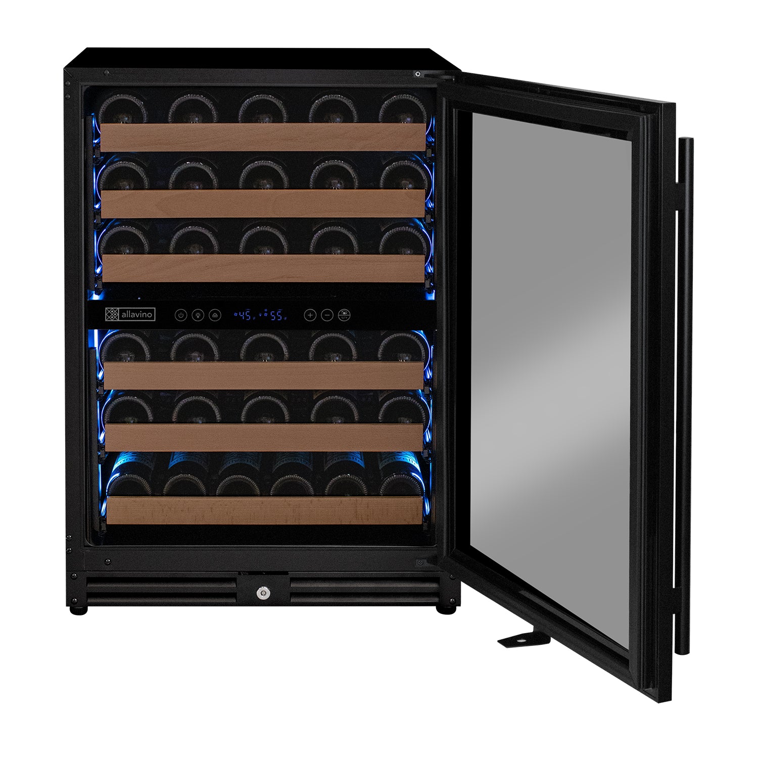 Allavino 51 Bottle Dual Zone Right Hinge Black Wine Cooler