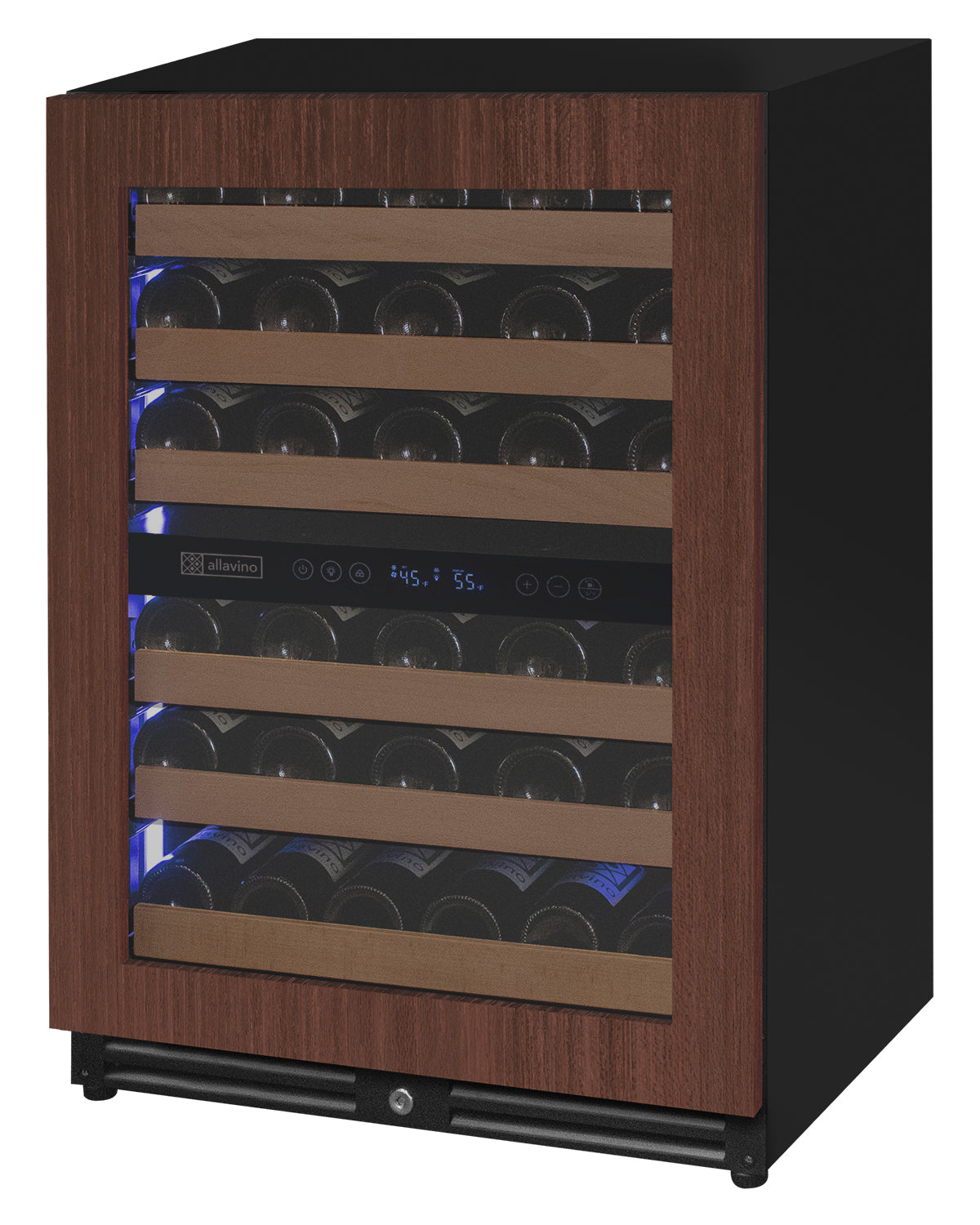 51 Bottle Dual Zone Built-in Panel Ready Left Hinge Wine
