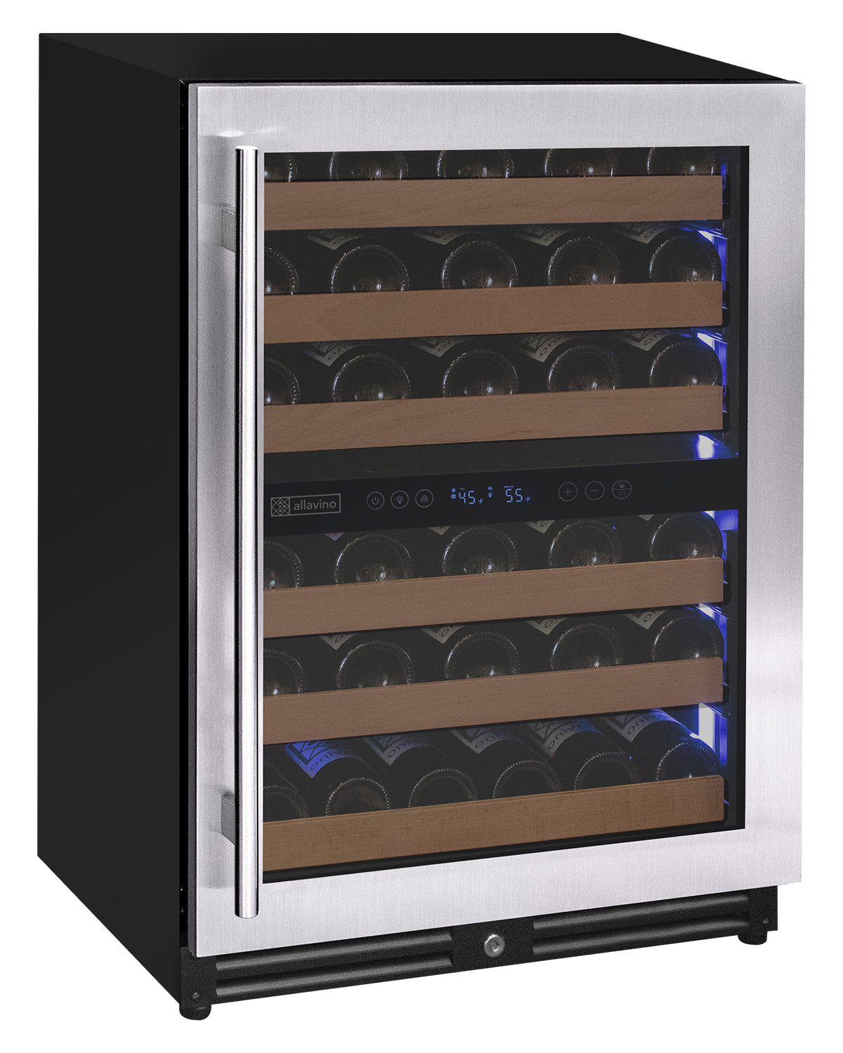 Allavino 51 Bottle Dual Zone Right Hinge Stainless Steel Wine
