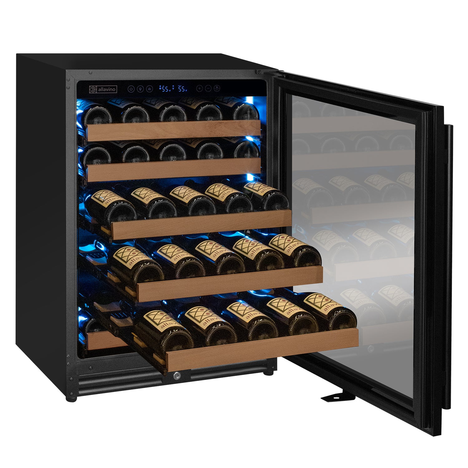 Allavino 51 Bottle Single Zone Right Hinge Black Wine Cooler