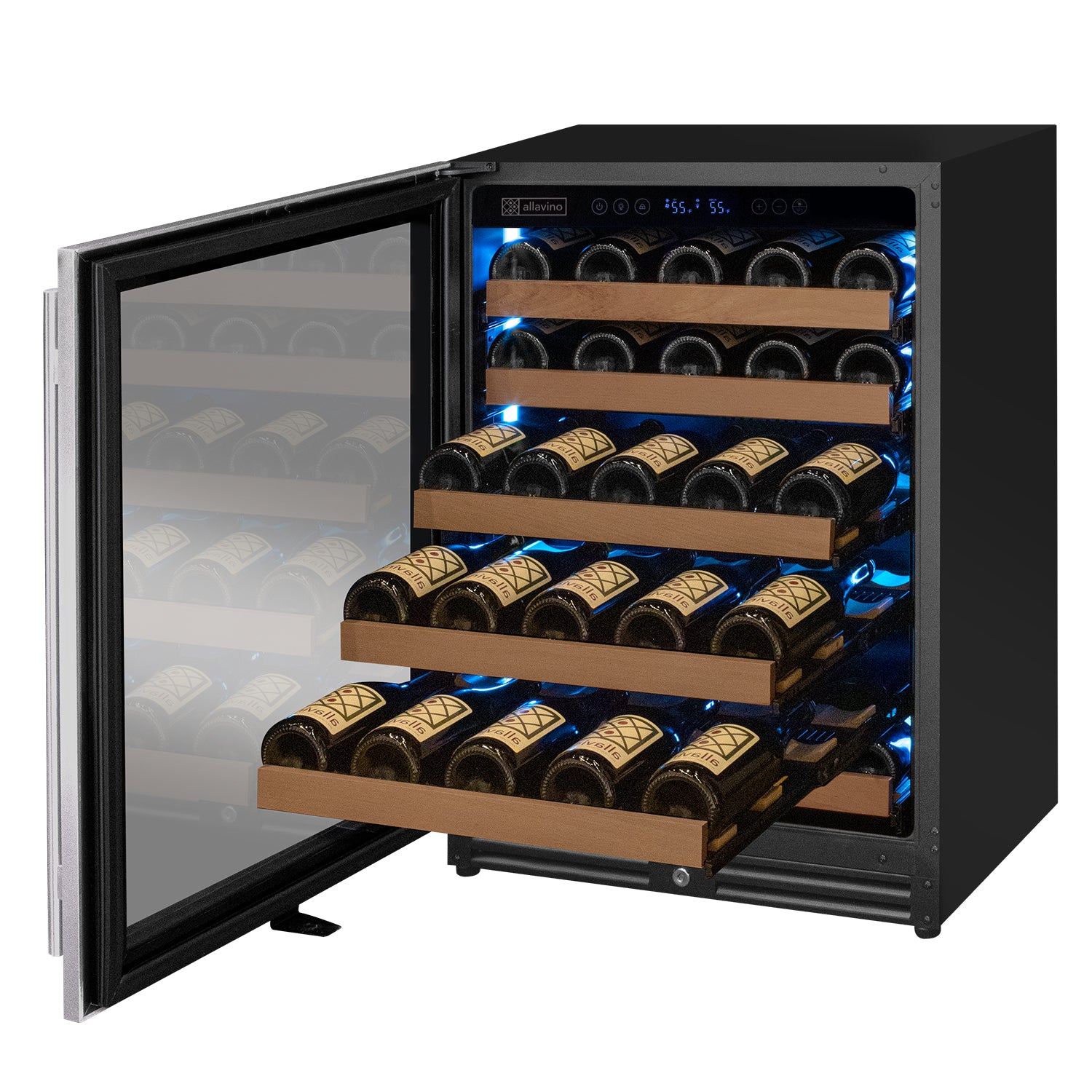 Allavino 51 Bottle Single Zone Left Hinge Stainless Steel Wine