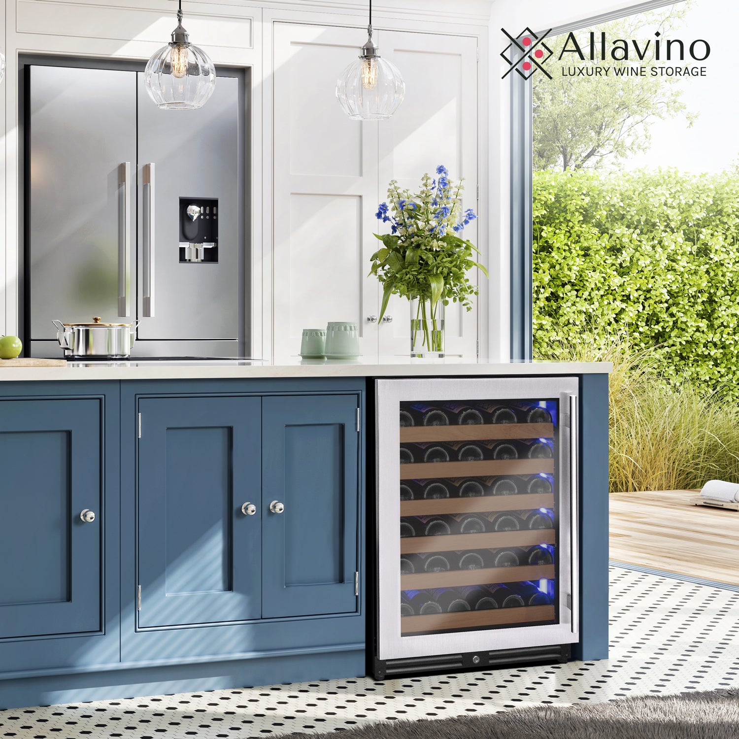 Allavino 51 Bottle Single Zone Left Hinge Stainless Steel Wine