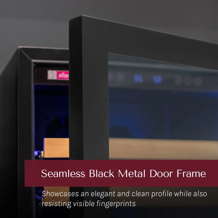 Allavino reserva elegant black metal frame door wine refrigerator