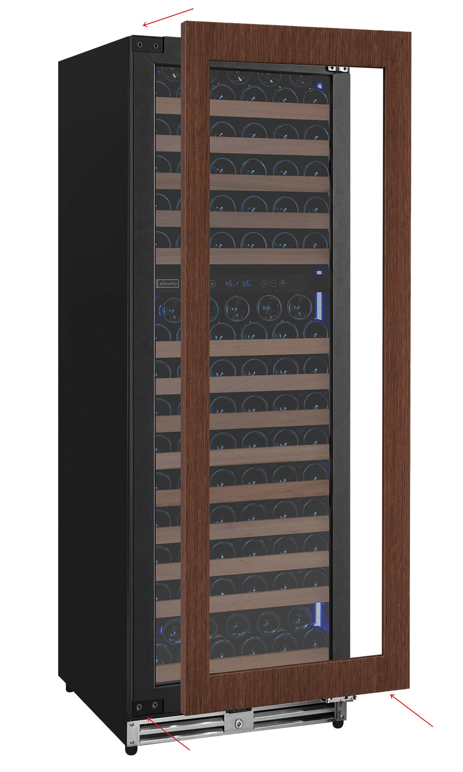 Reserva Series 172 Bottle Dual Zone Built-in Wine Refrigerator with Panel Ready Overlay - Right Hinge