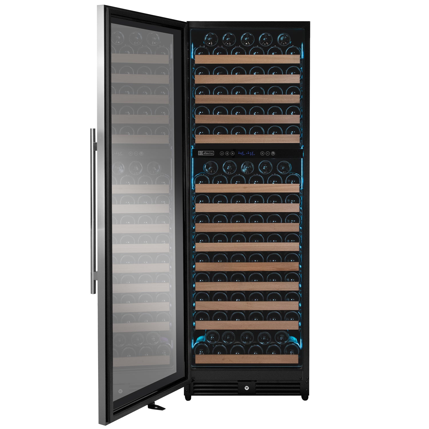 172 Bottle Dual Zone Built-in Left Hinge Stainless Wine