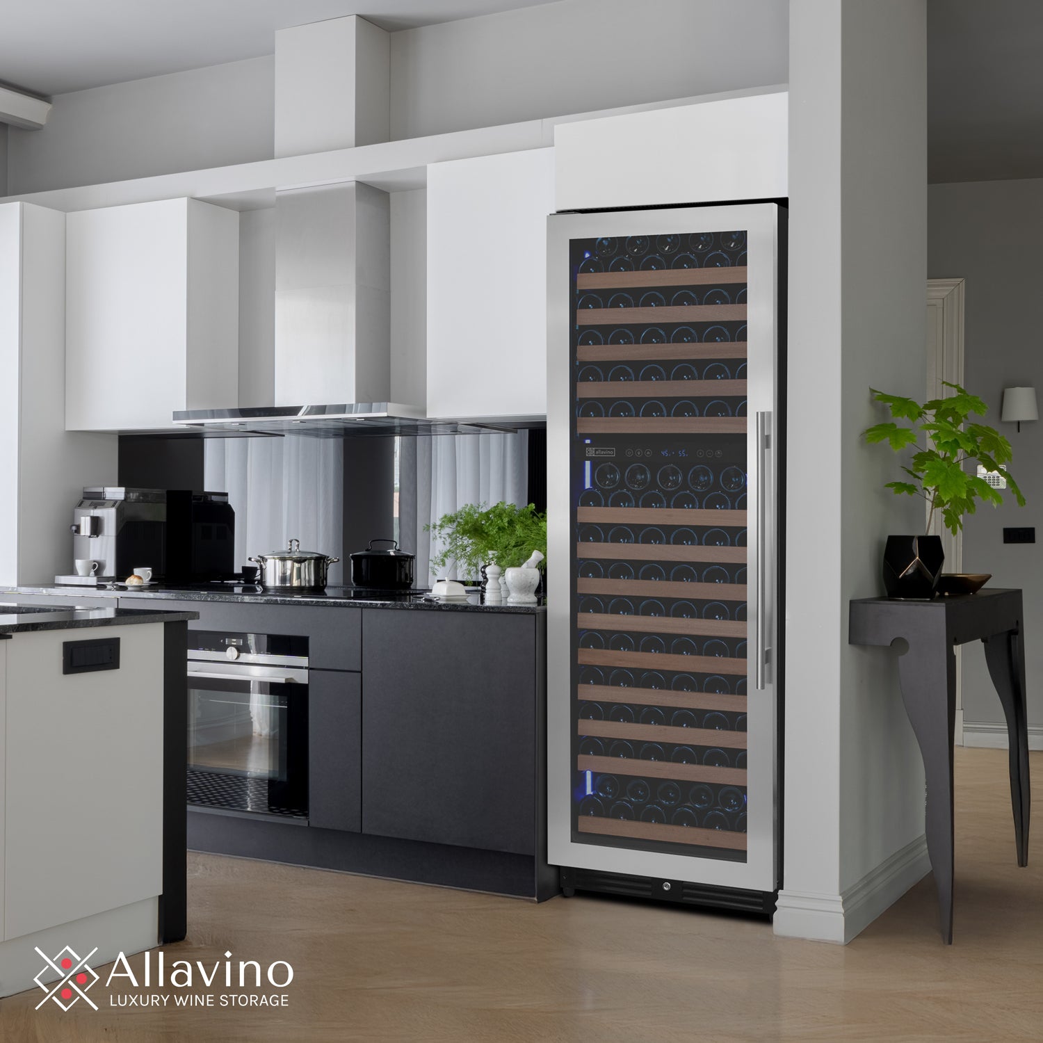 172 Bottle Dual Zone Built-in Right Hinge Stainless Wine