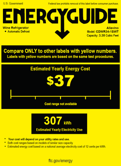 The energy guide for the KWR33S-1SR