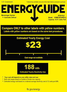 An estimation of the energy that VSBCW34FD-2S uses yearly.