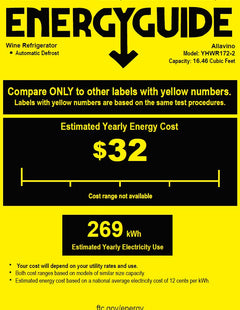An estimated annual energy cost for the YHWR172-2