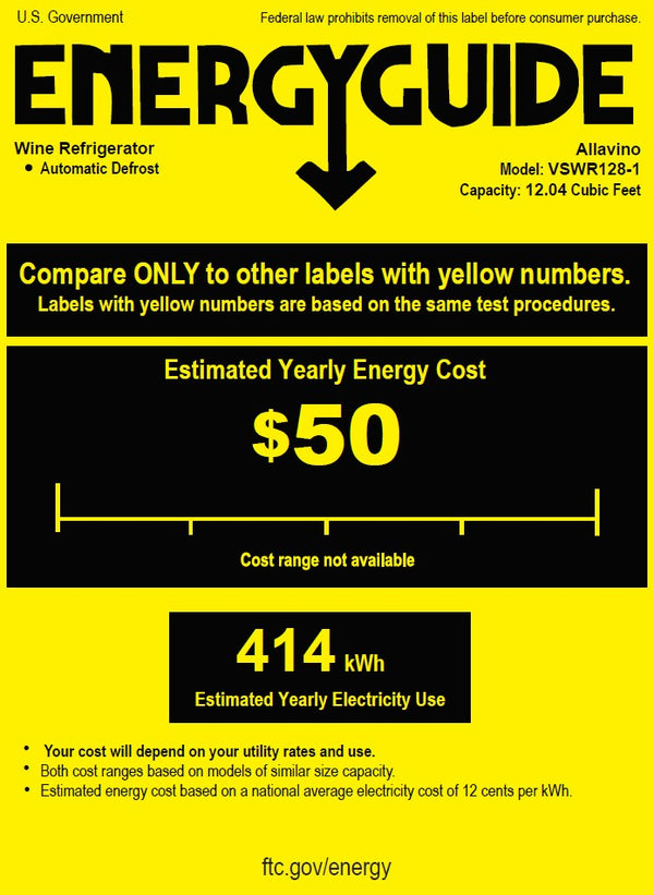 Allavino VSWR128-1 energy guide report