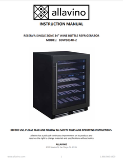 The manual for BDW5024D-2 wine fridges