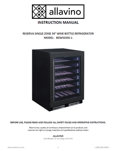 The cover of the BDW5034S-1 product manual