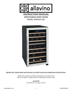 The product manual for the KWR43D-2SR