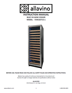 A product manual for the VSW16371S-1 refrigeration unit