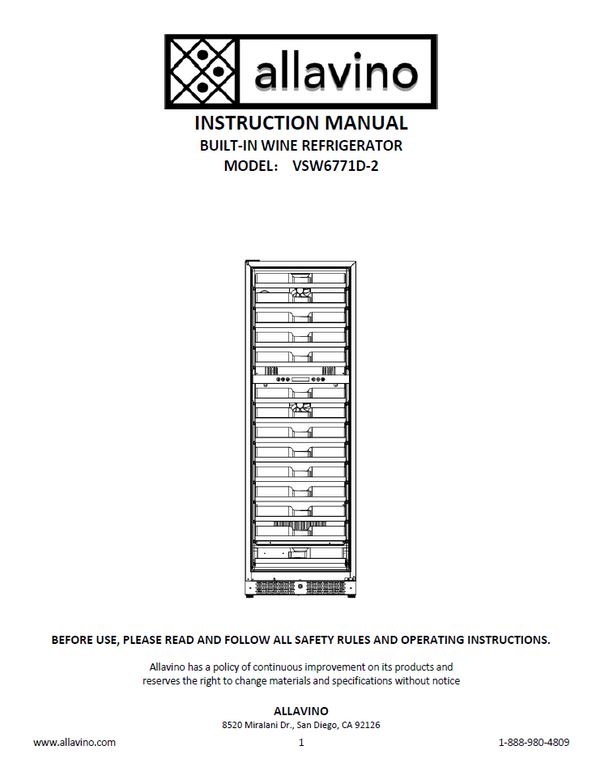 The product manual for VSW6771D-2