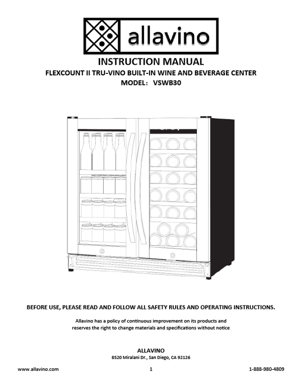 The cover of the VSWB30 manual