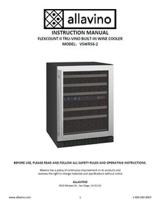 The product instruction manual for VSWR56-2 wine coolers