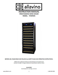 The product manual for the YHWR305 wine cooler