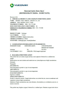 Safety information about the isobutane in the VSWR56-1