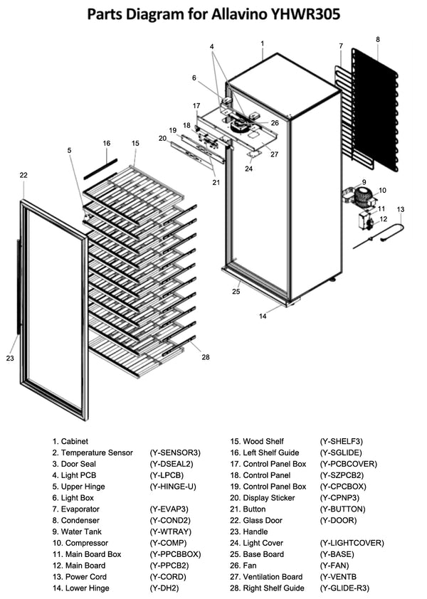 YHWR305 parts diagram
