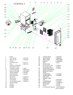 A parts diagram for the VSWR56-1 wine cooler