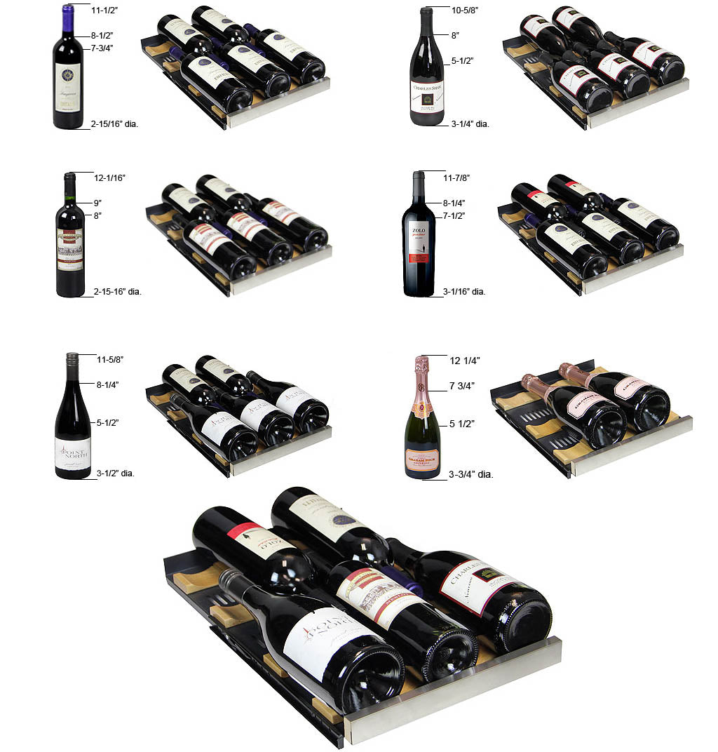15" Wide FlexCount II Tru-Vino 30 Bottle Single Zone Black Wine Refrigerator