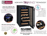 15" Wide FlexCount II Tru-Vino 30 Bottle Single Zone Black Wine Refrigerator