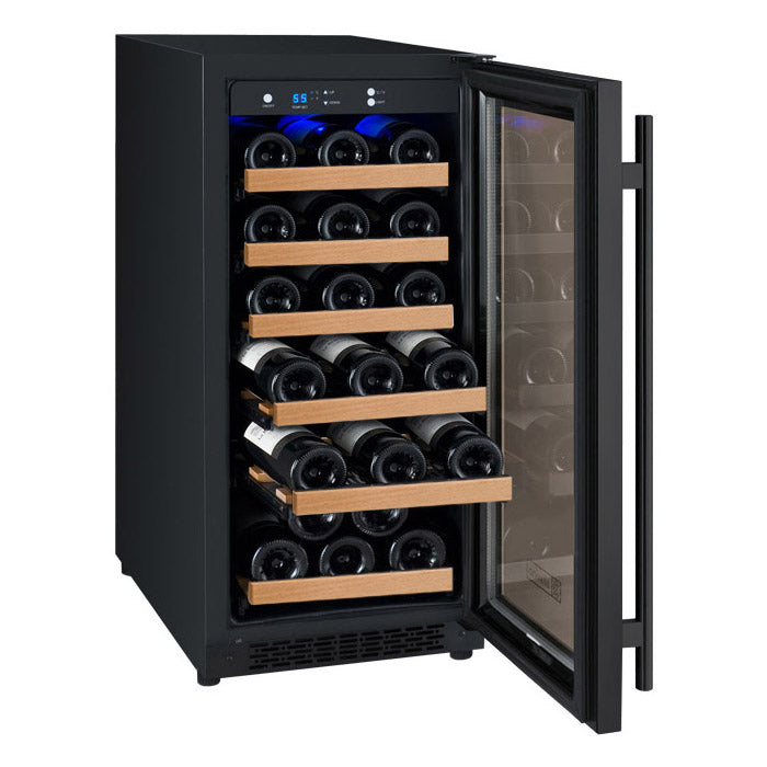 15" Wide FlexCount II Tru-Vino 30 Bottle Single Zone Black Wine Refrigerator