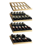24" Wide FlexCount Classic II Tru-Vino 172 Bottle Dual Zone Stainless Steel Right Hinge Wine Refrigerator