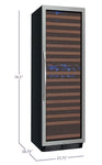 24" Wide FlexCount Classic II Tru-Vino 172 Bottle Dual Zone Stainless Steel Right Hinge Wine Refrigerator